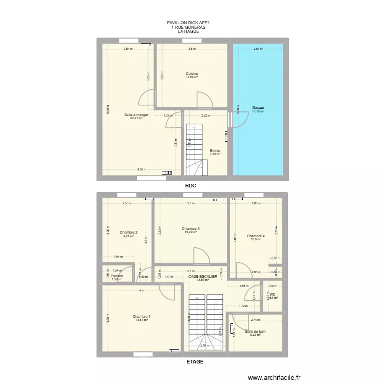 PAVILLON DICK APP1. Plan de 12 et 126 m² PAVILLON DICK APP1. Plan de 12 et 126 m²