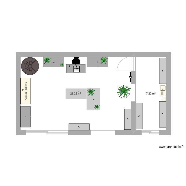regaletoi. Plan de 2 pièces et 33 m2