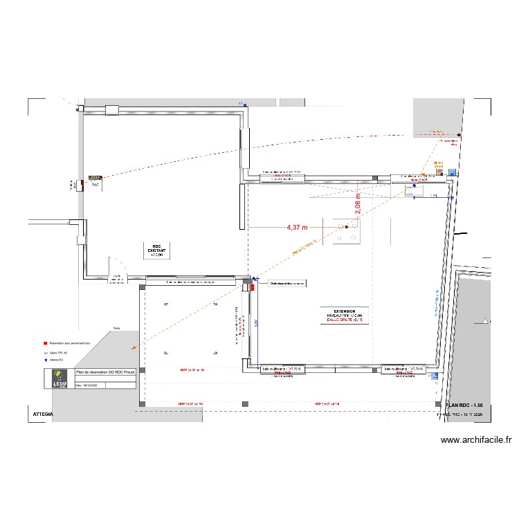 Plan de r&eacute;servation GO RDC Proust. Plan de 0 pièce et 0 m2