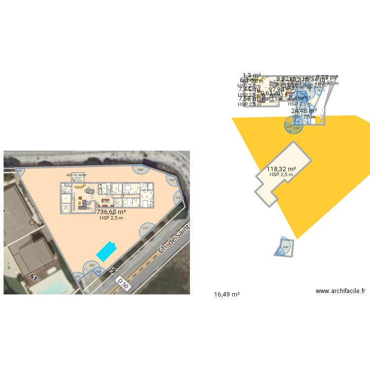 PdB 08/25 abris 1. Plan de 31 pièces et 1484 m2