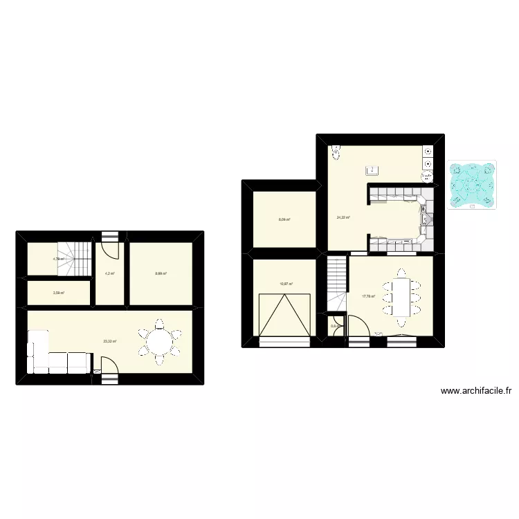 Maison de base. Plan de 