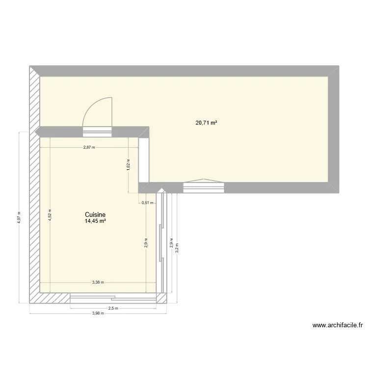 KERRIEL. Plan de 2  et 35 m²