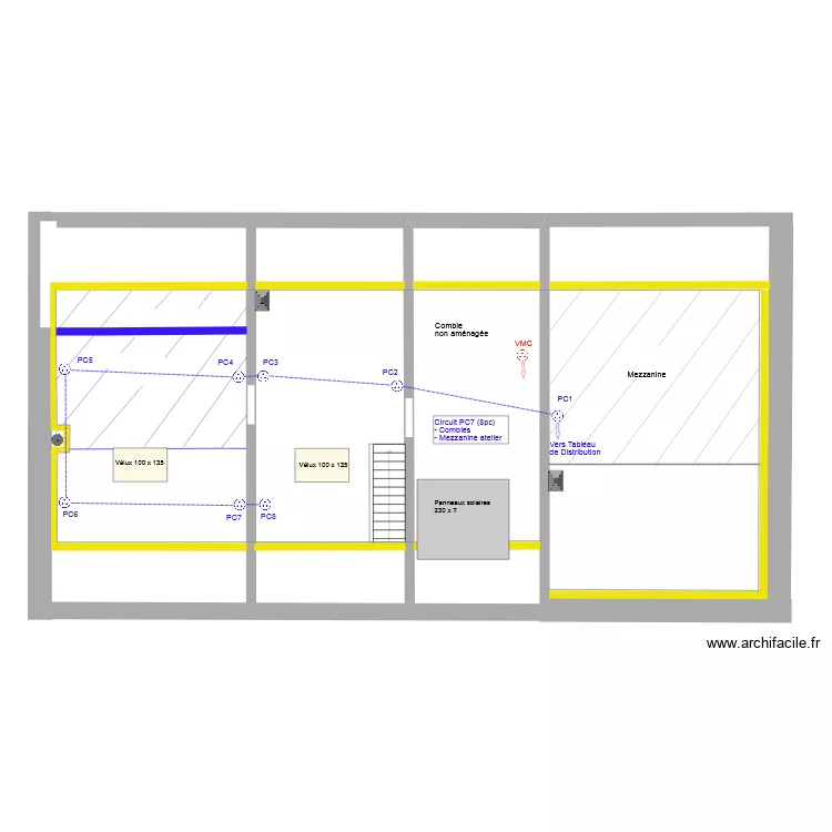 Combles_Electricit&eacute;_Prise_V3. Plan de 