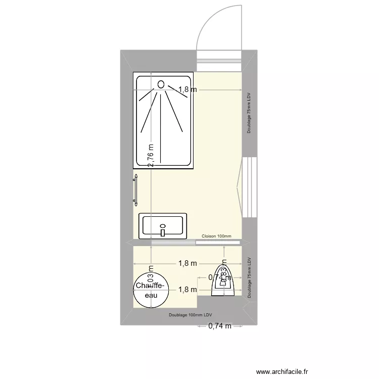FRAUX G&eacute;rard. Plan de 2  et 7 m²