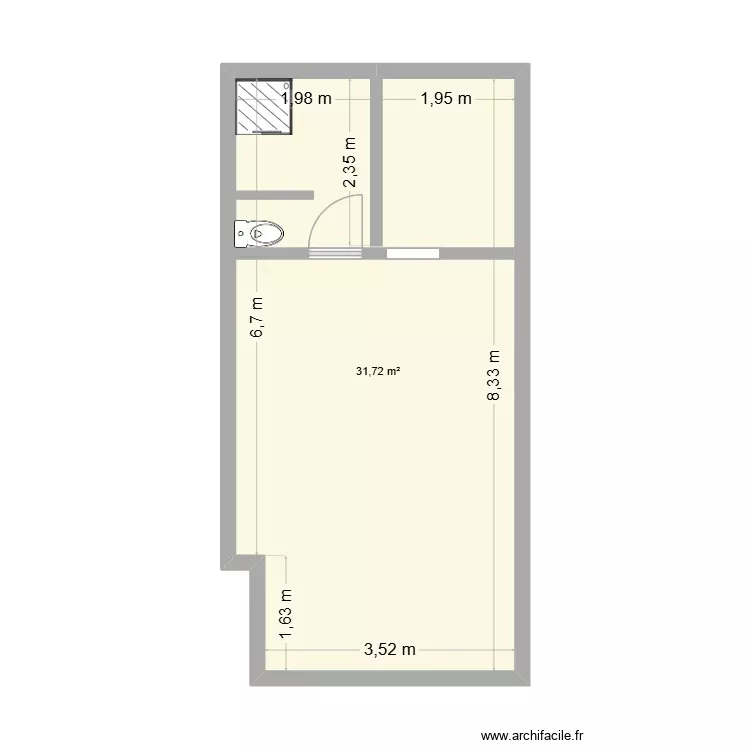 Studio2 rochefort. Plan de 1 Pièce et 32 m² Studio2 rochefort. Plan de 1 Pièce et 32 m²