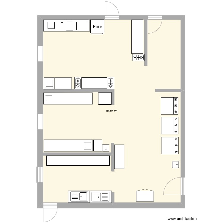 cuisine SEGPA. Plan de 1 pièce et 82 m2