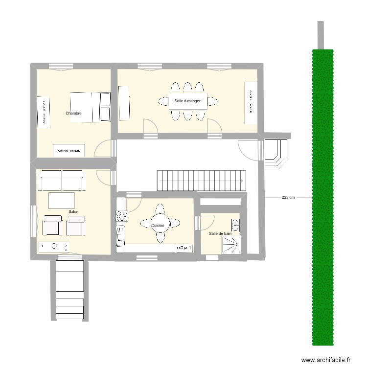 Mr. LEC. Plan de 5 pièces et 61 m2