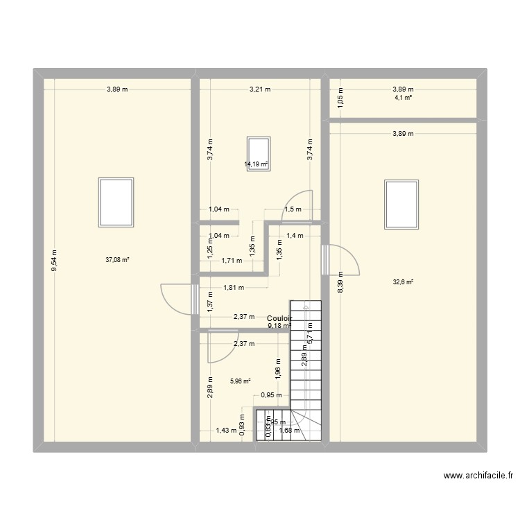 LEITNER. Plan de 6 pièces et 103 m2