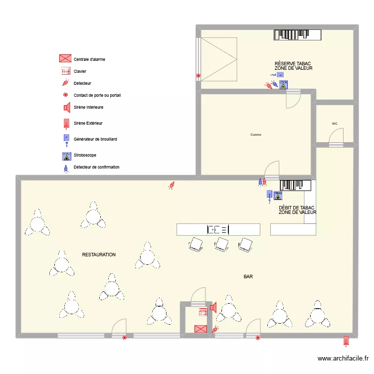 TABAC NEULISE ALARME GENERATEUR . Plan de 
