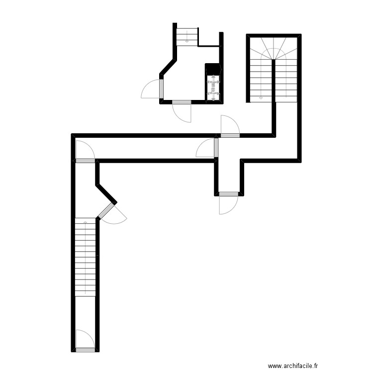 Communs blv. Plan de 3 pièces et 14 m2
