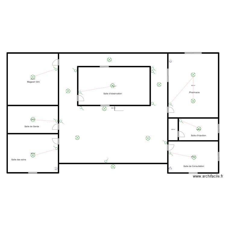 DISPENSAIRE. GBAPKODJI. Plan de 9 pièces et 498 m2