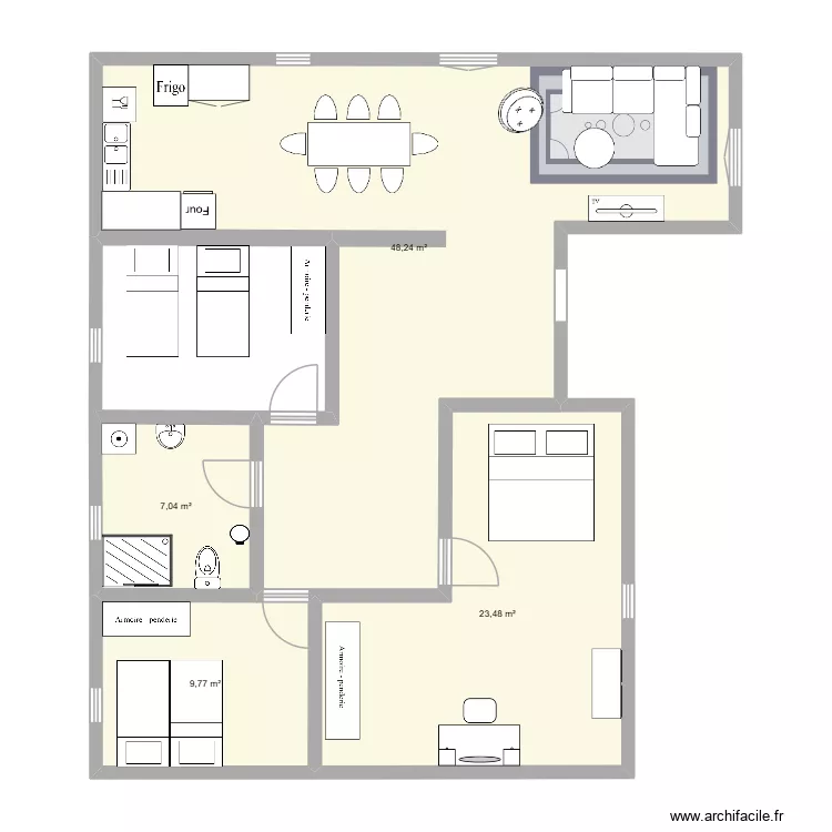 SAID. Plan de 4  et 89 m²