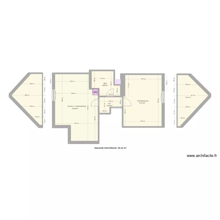 Dachsgeschoss mit Schr&auml;ge. Plan de 