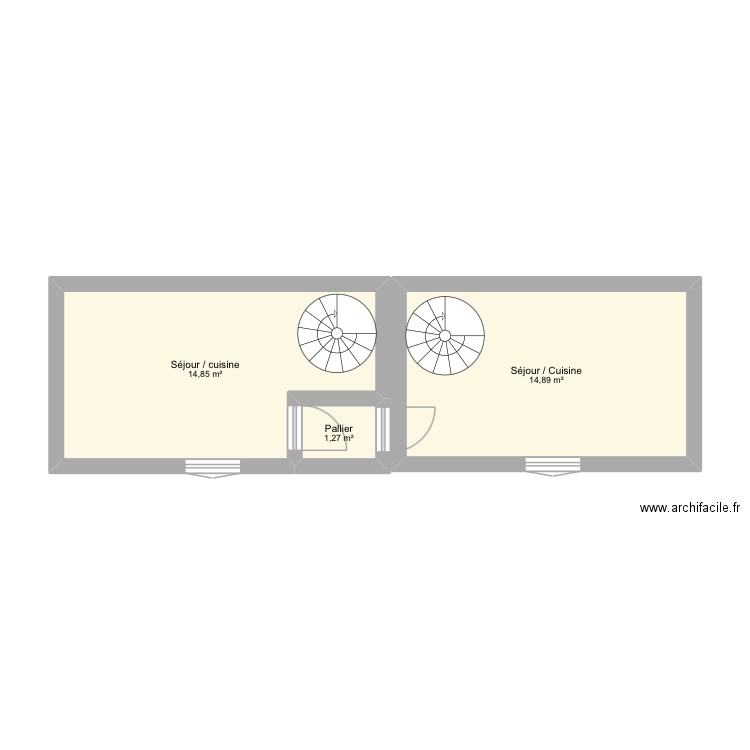Dépendance 2. Plan de 3 pièces et 31 m2