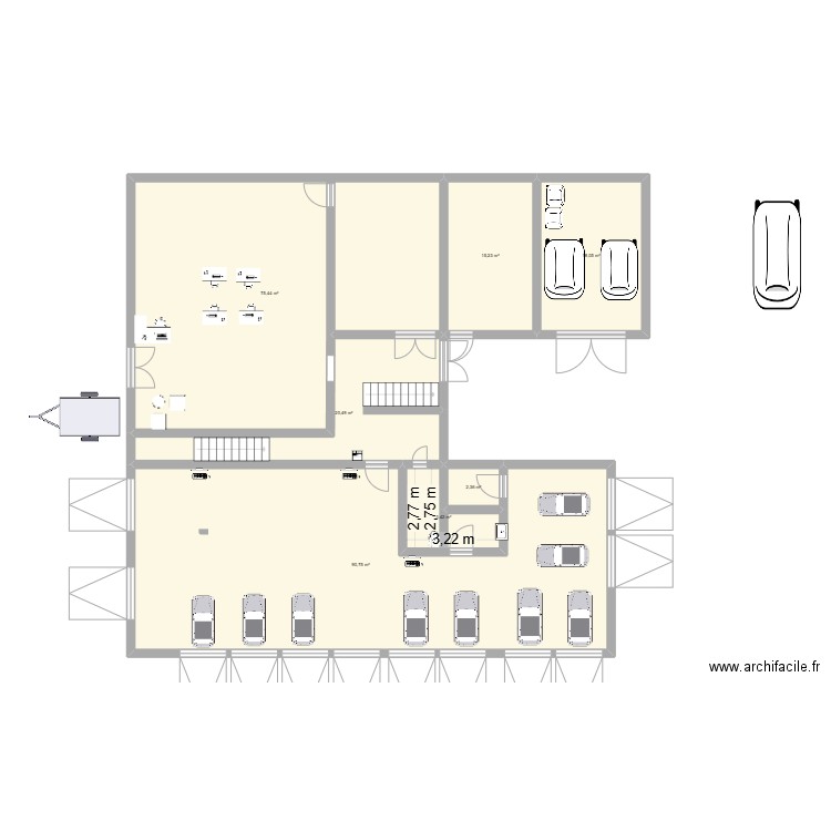 NORAUTO. Plan de 7 pièces et 228 m2