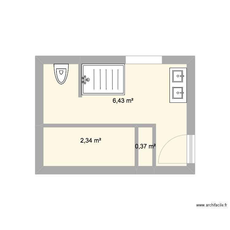 Salle de bain actuelle. Plan de 0 pièce et 0 m2