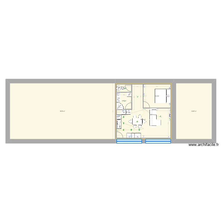 garage. Plan de 7 pièces et 226 m²