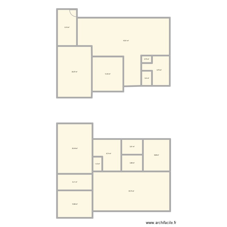 Plan1. Plan de 16 pièces et 197 m2