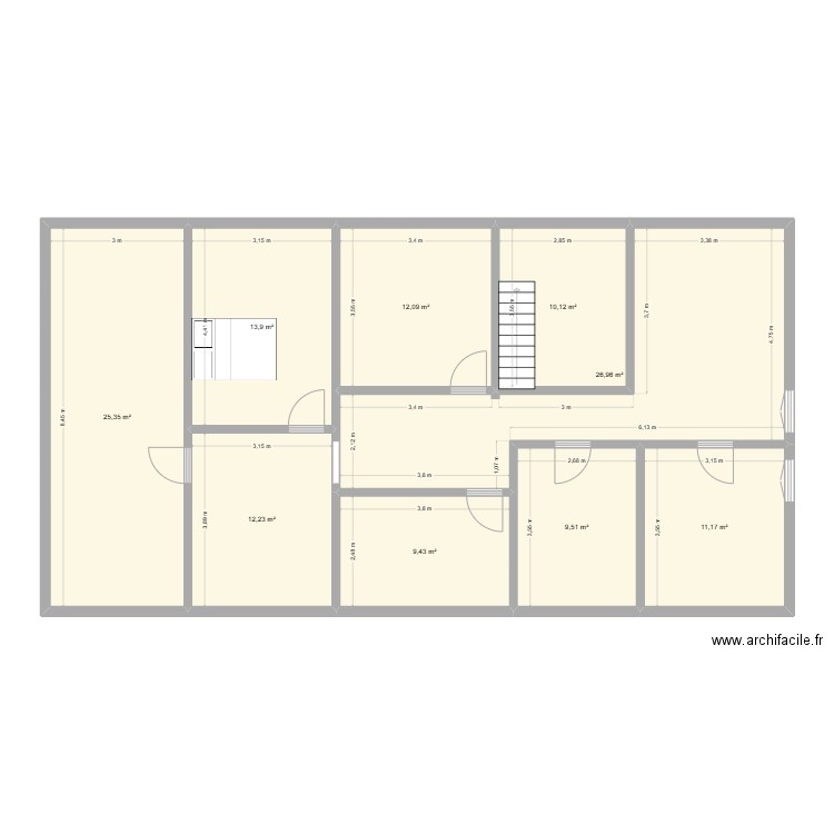 maison rumilly COMBLE. Plan de 9 pièces et 131 m2