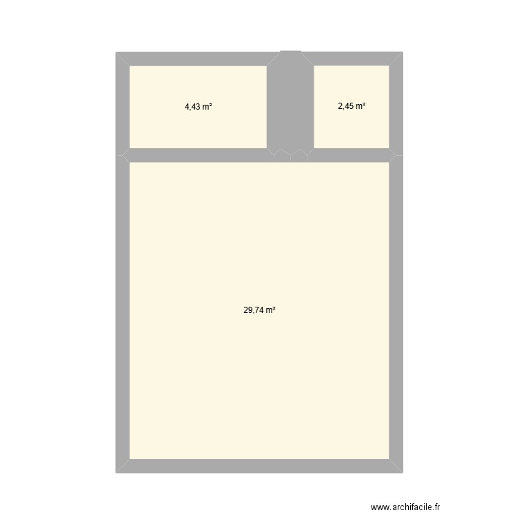 plan commerce. Plan de 3 pièces et 37 m2