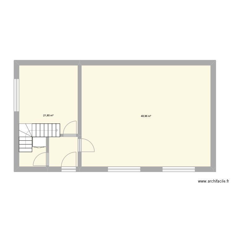 Isabelle projet 1. Plan de 2 pièces et 71 m2