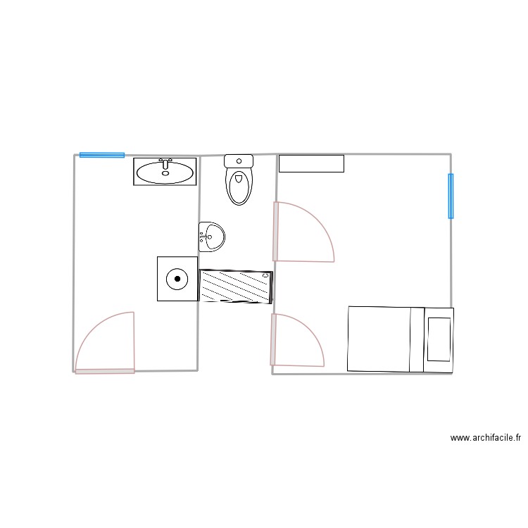 Léon avant. Plan de 3 pièces et 14 m2