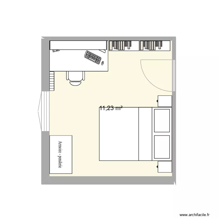 Chambre Lucie. Plan de 1 et 11 m² Chambre Lucie. Plan de 1 et 11 m²