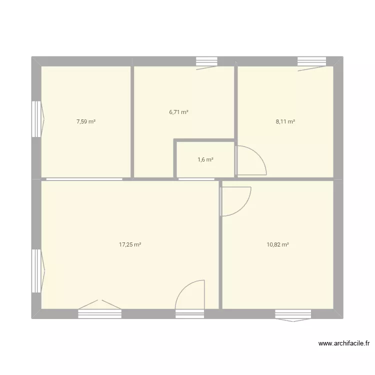 Maison. Plan de 6  et 52 m²