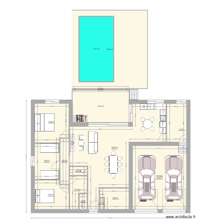 coucouron 1. Plan de 16 pièces et 240 m2