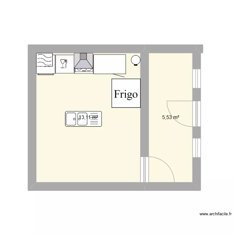 plant tfe vue de haut. Plan de 2  et 19 m²