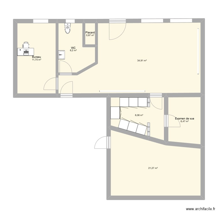LUCIE. Plan de 7 pièces et 90 m2