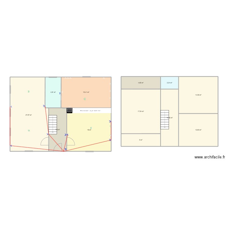 Maison. Plan de 13 pièces et 142 m2