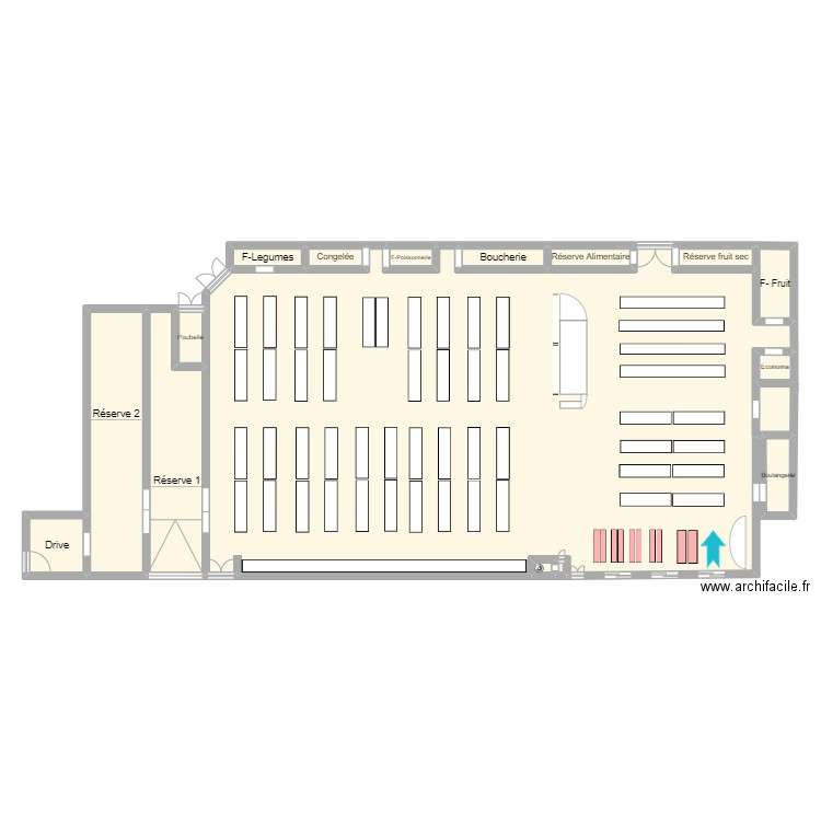 plan de magasin. Plan de 16 pièces et 298 m2
