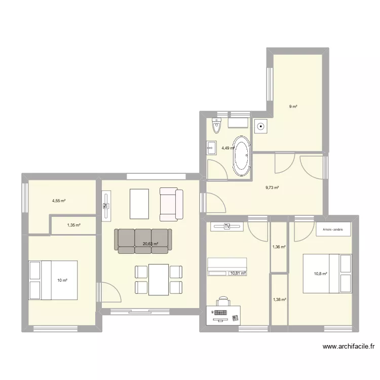 PLAN CHATENAY2. Plan de 11  et 84 m²