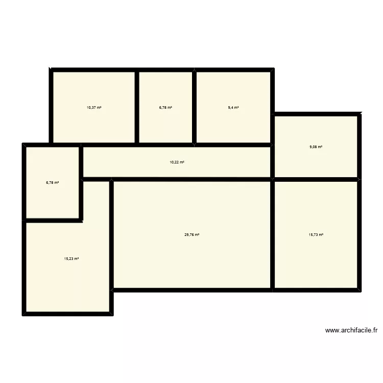 R+1. Plan de 6  et 72 m²