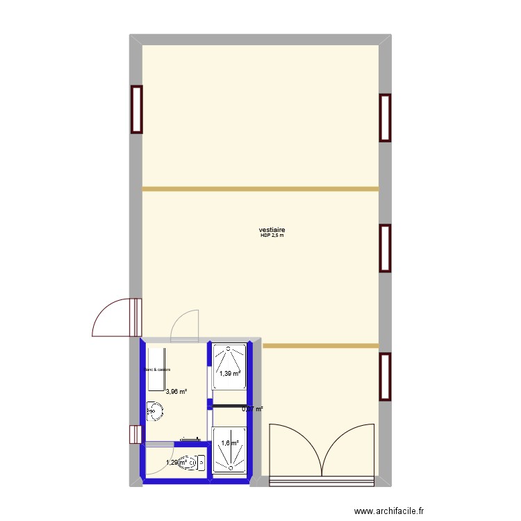 BAT SPORT plan masse. Plan de 6 pièces et 63 m2
