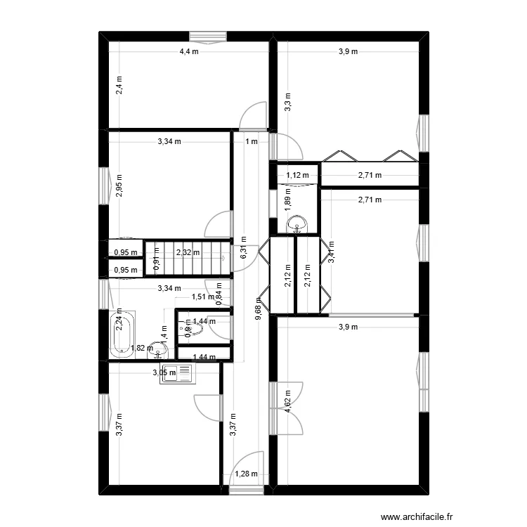 Projet Beau - Existant. Plan de 17  et 97 m²