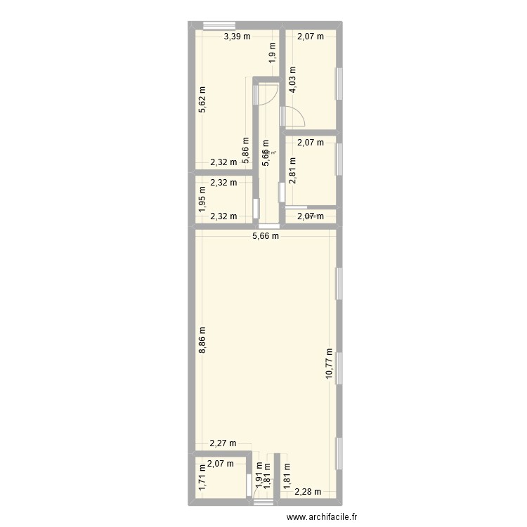 Tivoli. Plan de 7 pièces et 100 m2