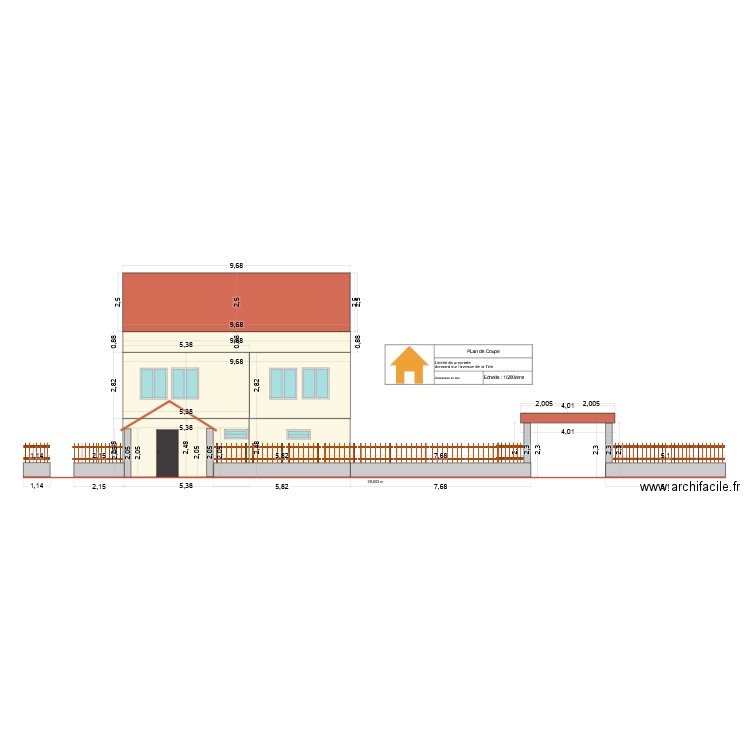 plan de coupe que maison. Plan de 0 pièce et 0 m2