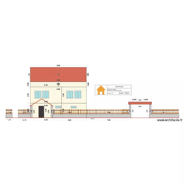 plan de coupe que maison. Plan de 