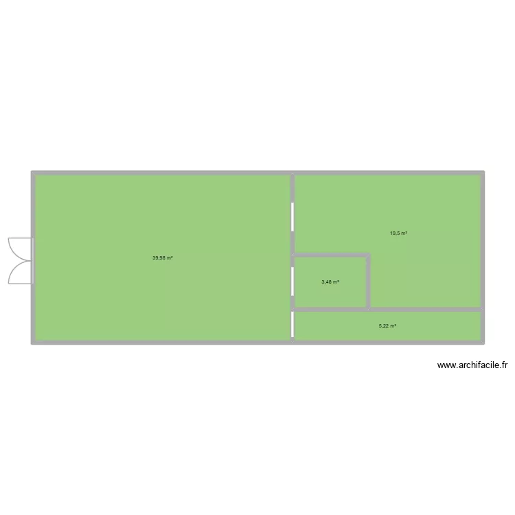 G&eacute;n&eacute;rale Optique. Plan de 4 Pièces et 68 m²