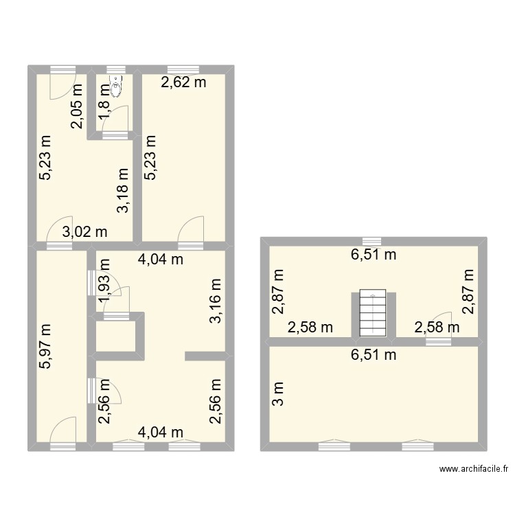 Flers - Bommart. Plan de 8 pièces et 98 m2