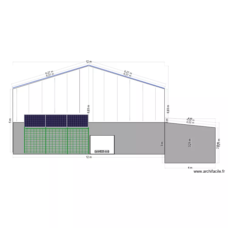 abattoir vue nord. Plan de 