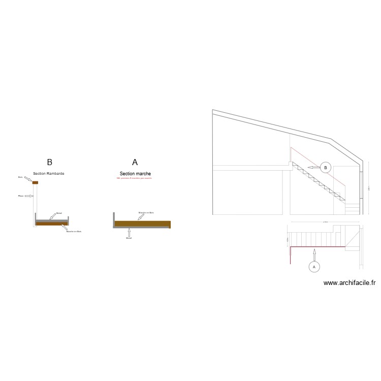 escalier. Plan de 0 pièce et 0 m2