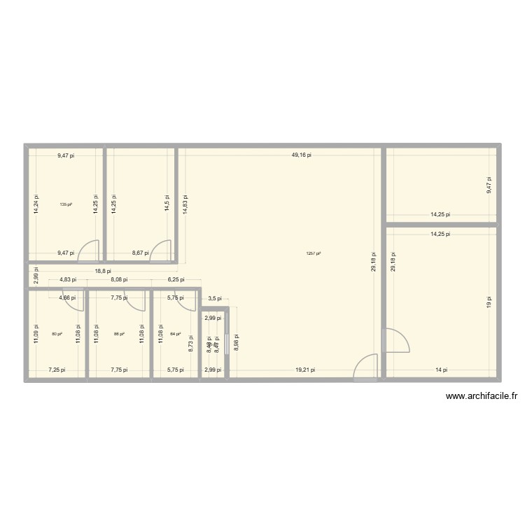&eacute;bauche 1 f&eacute;v 2026. Plan de 0 pièce et 0 m2