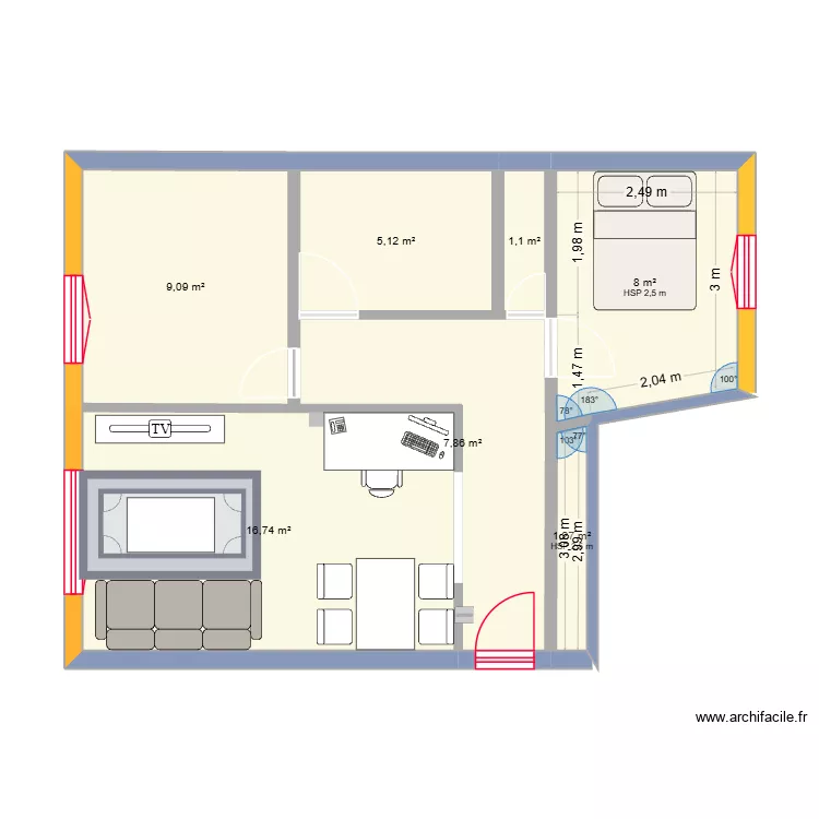 Nanouch. Plan de 7 Pièces et 49 m² Nanouch. Plan de 7 Pièces et 49 m²