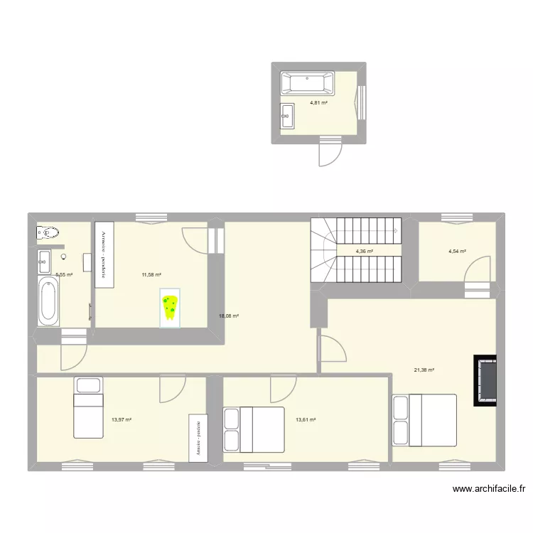 labastide 2. Plan de 9 Pièces et 98 m²