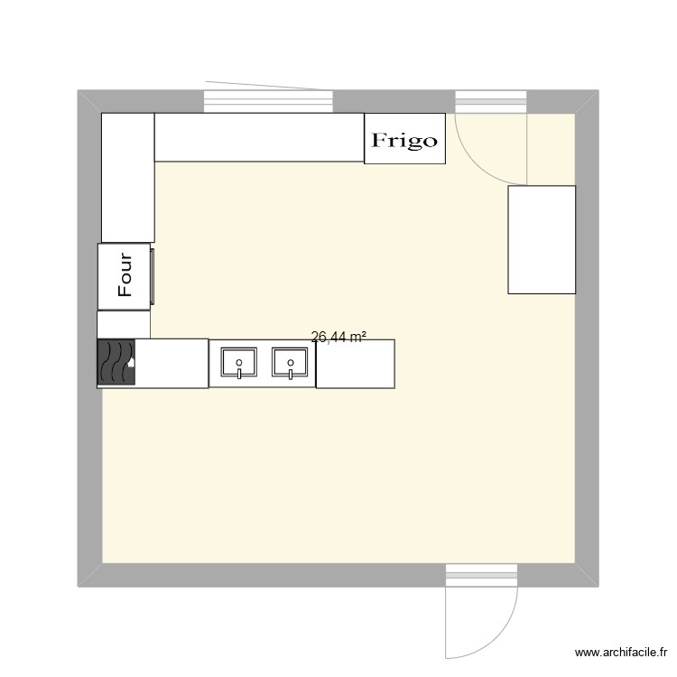 plan de cuisine 2. Plan de 0 pièce et 0 m2