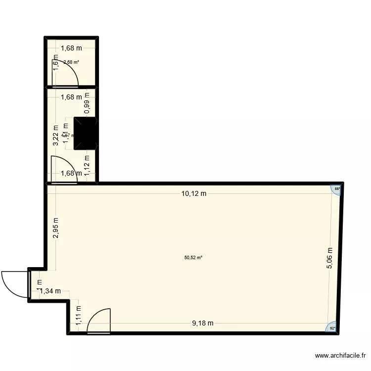 Plan Avant travaux LABAGUETTA. Plan de 4 et 58 m² Plan Avant travaux LABAGUETTA. Plan de 4 et 58 m²