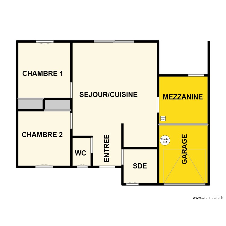 FORTINEAU. Plan de 9 pièces et 75 m2